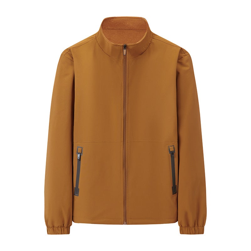 2024 Autumn New Middle-Aged And Elderly Dad Autumn Business Coat Fleece-Lined Thickened Fleece Middle-Aged And Elderly Lamb - Image 2